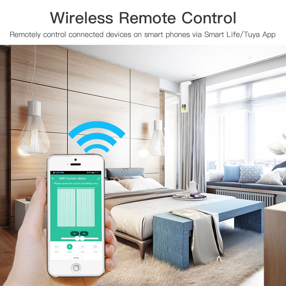 Smart Curtains System, Electric Curtain Track with Automated Rail Motorized and Adjustable Tracks/Rod/Pole (up to 5 metres / 196 inches)  Motor compatible with Alexa